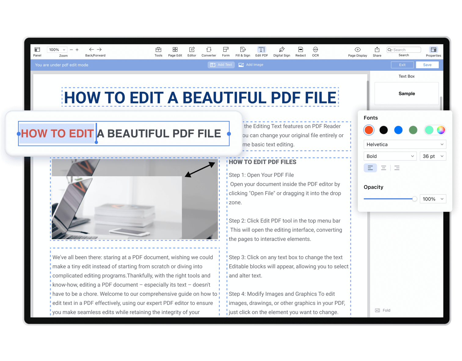 Edit PDF File like Word