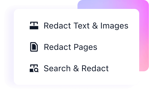 Redact text and images
