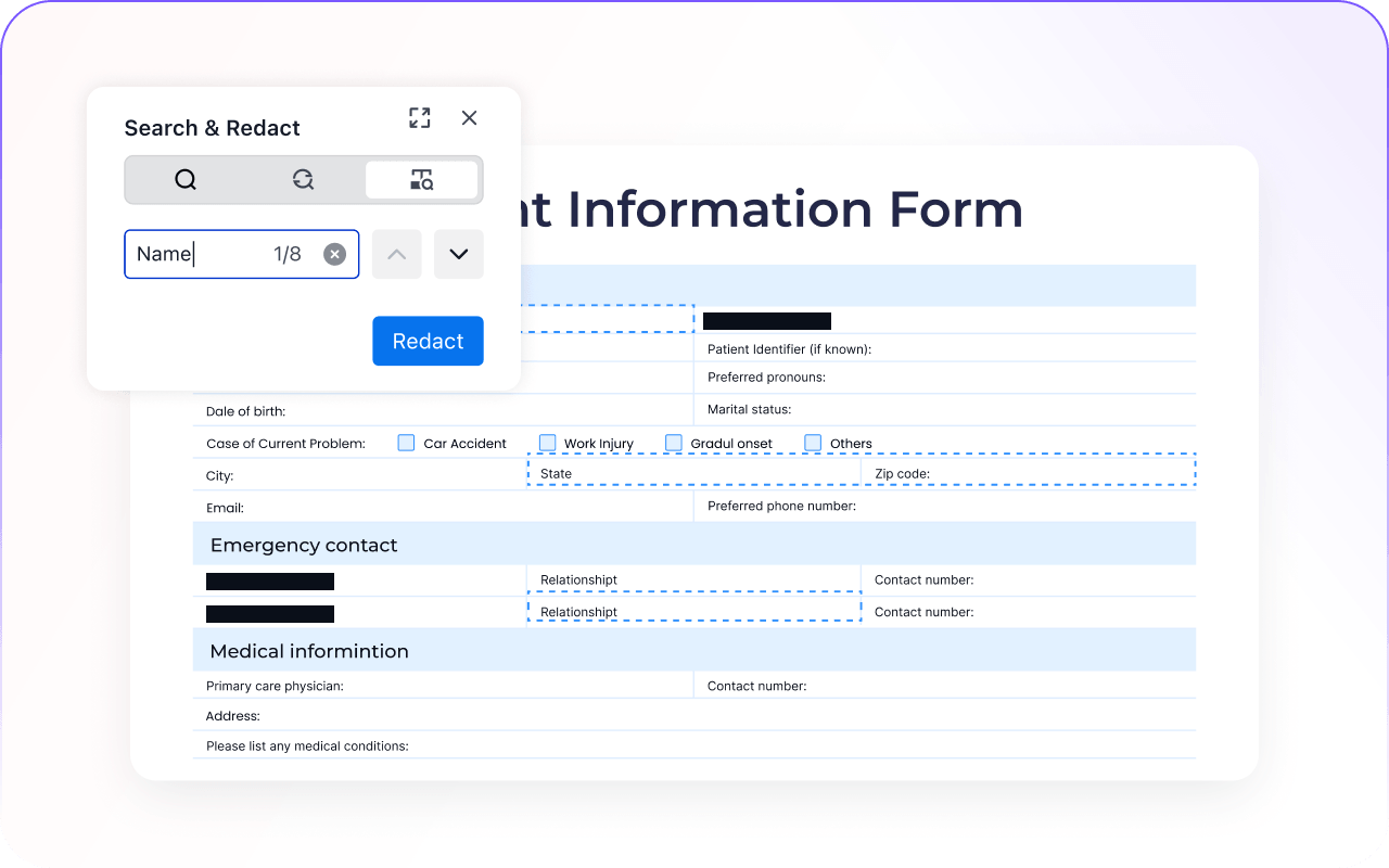 Search and Redact, Faster and Safer