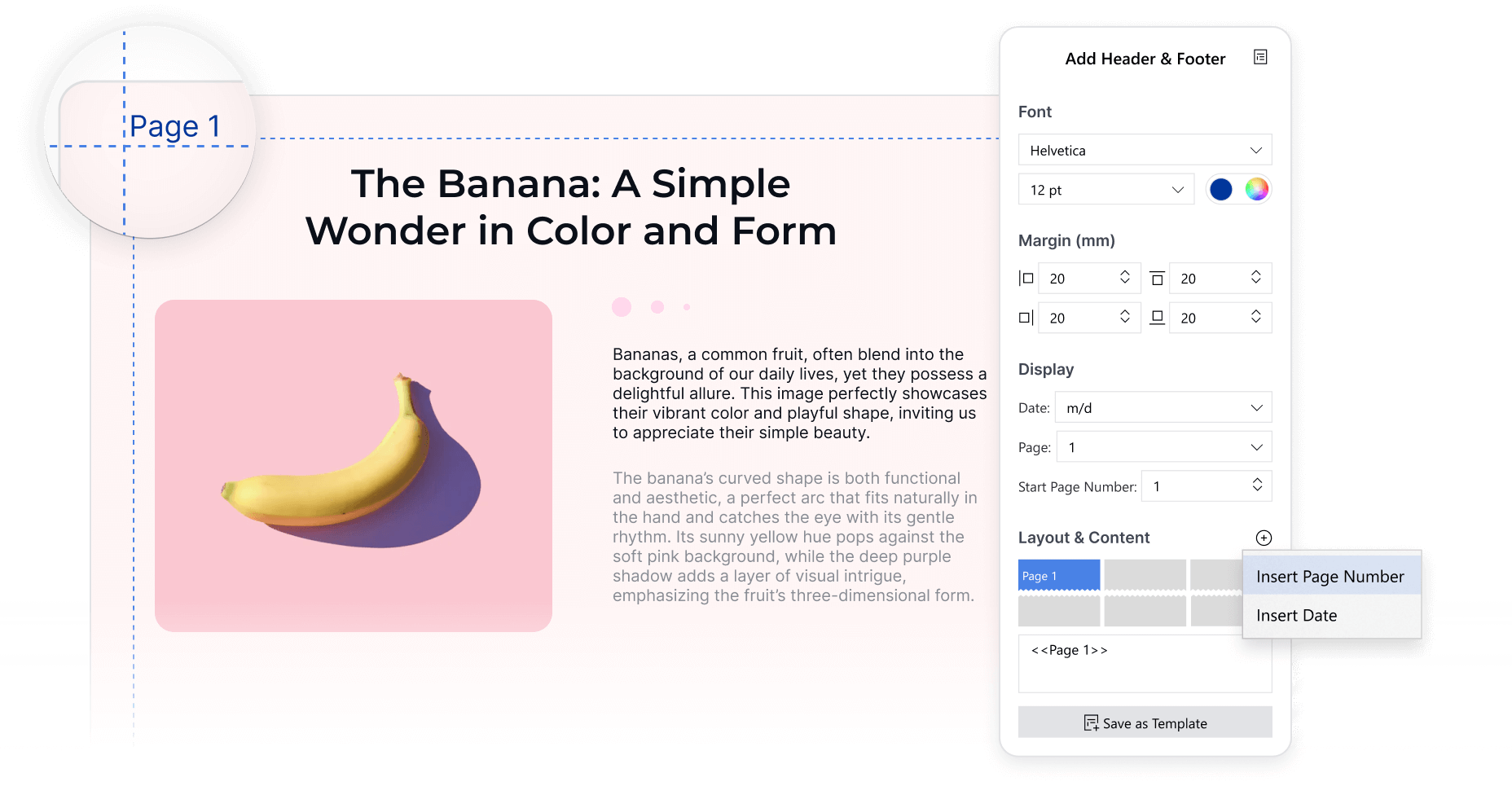 Add Page Numbers and Headers