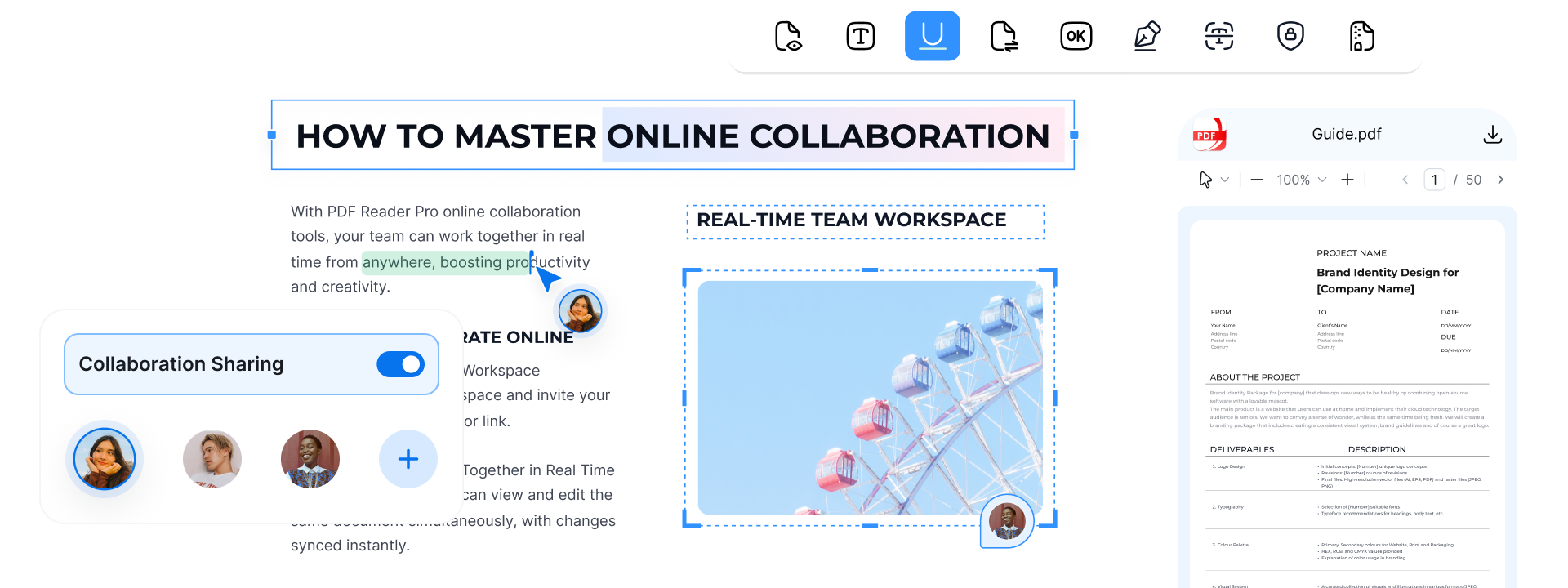 Pratinjau editor online PDF Reader Pro